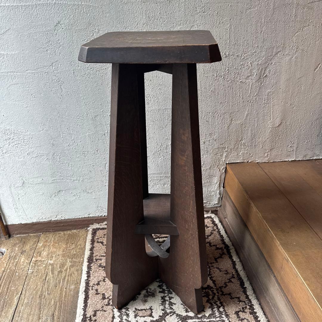 木製の花台 ハイスツール レトロ ヴィンテージ