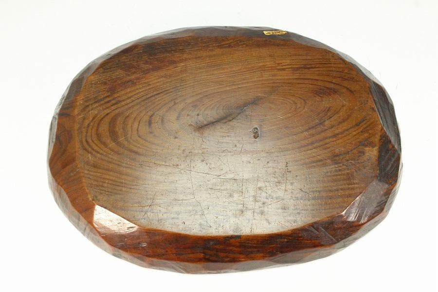 老松 古材 刳り貫き 楕円形 盆 煎茶 詫び寂(K-RC950)