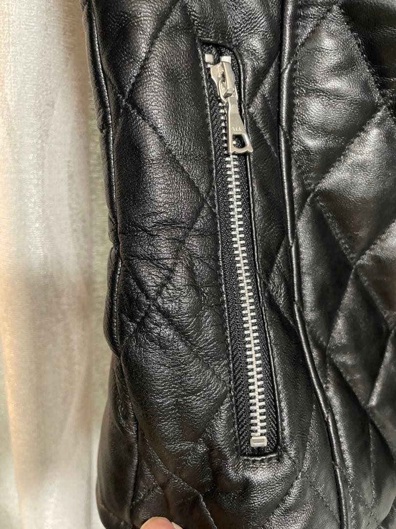 BlackbyVanquishダイヤキルトラムレザースタンドライダースM未使用