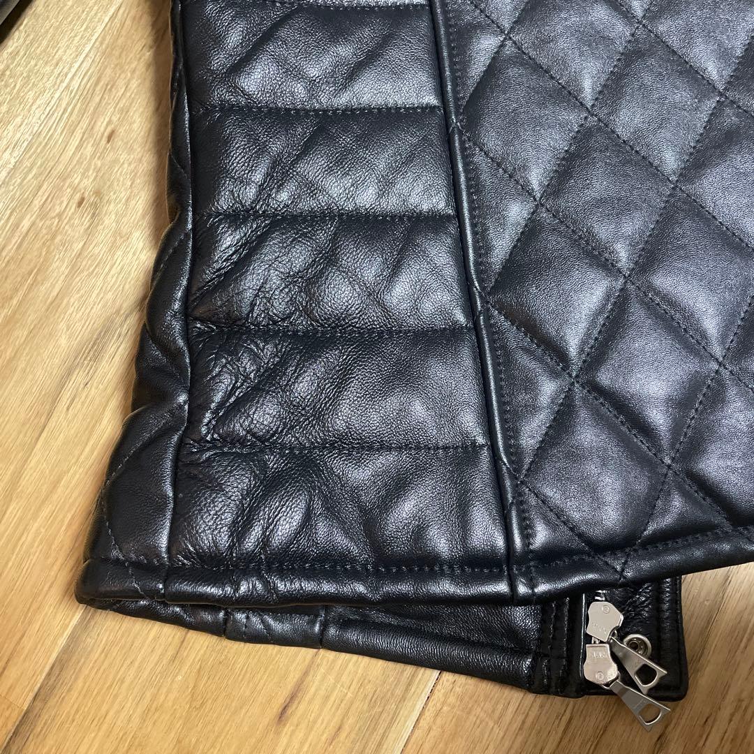 BlackbyVanquishダイヤキルトラムレザースタンドライダースM未使用