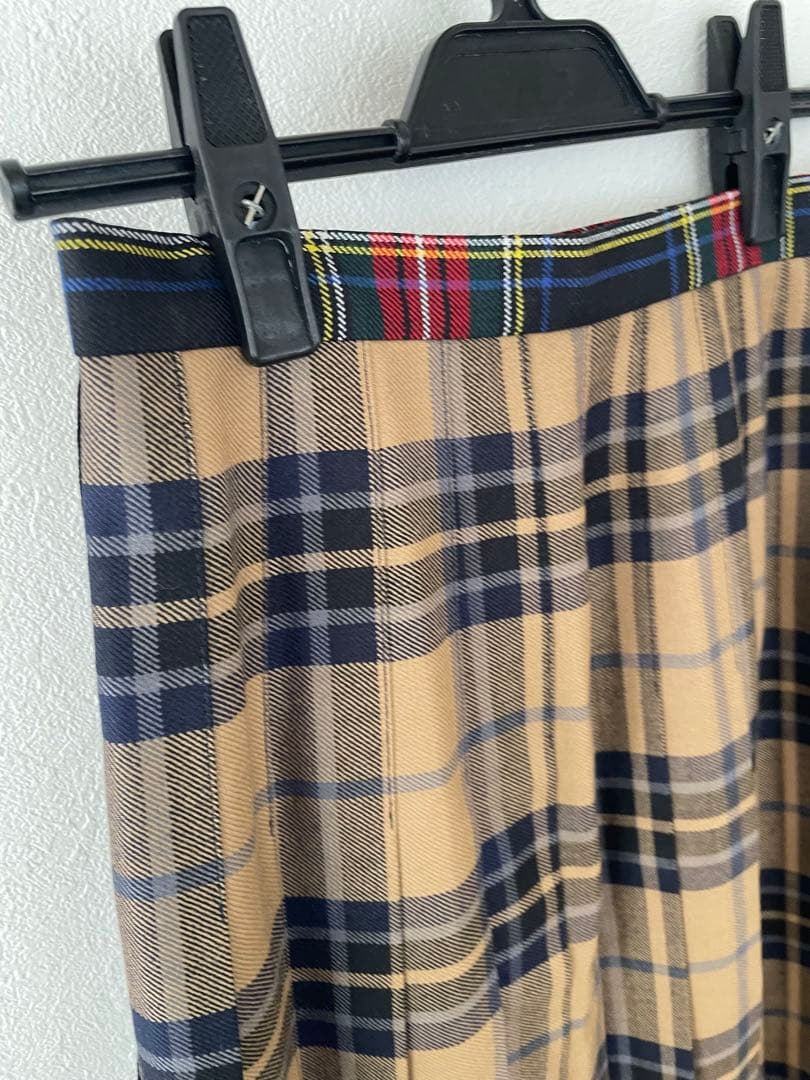 O′NEIL of DUBLIN チェックプリーツスカート ミディ丈