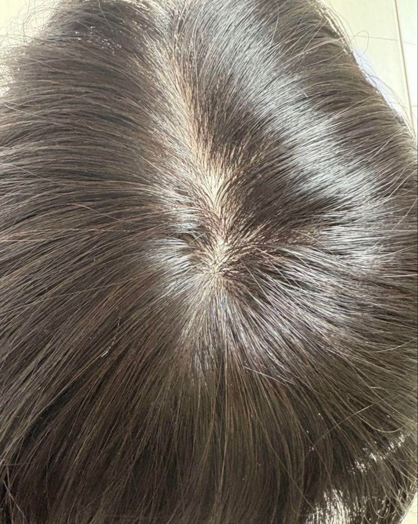 百合子ウィッグ　ショートヘア用ヘアピース　スキンレースタイプ レミー人毛100%