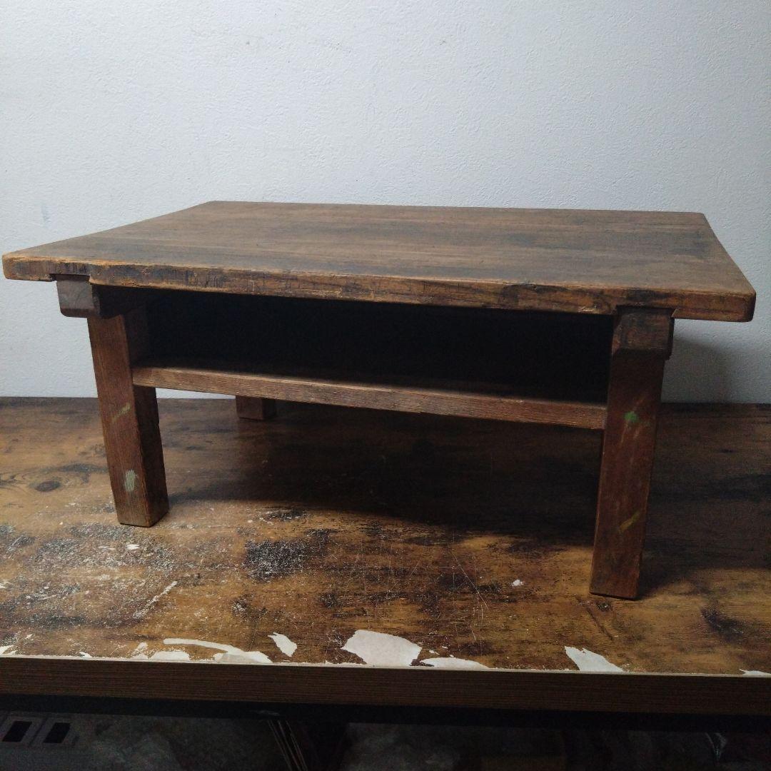 Mt7 木製シンプル座卓 ダークブラウン 昭和レトロ ヴィンテージ オシャレ