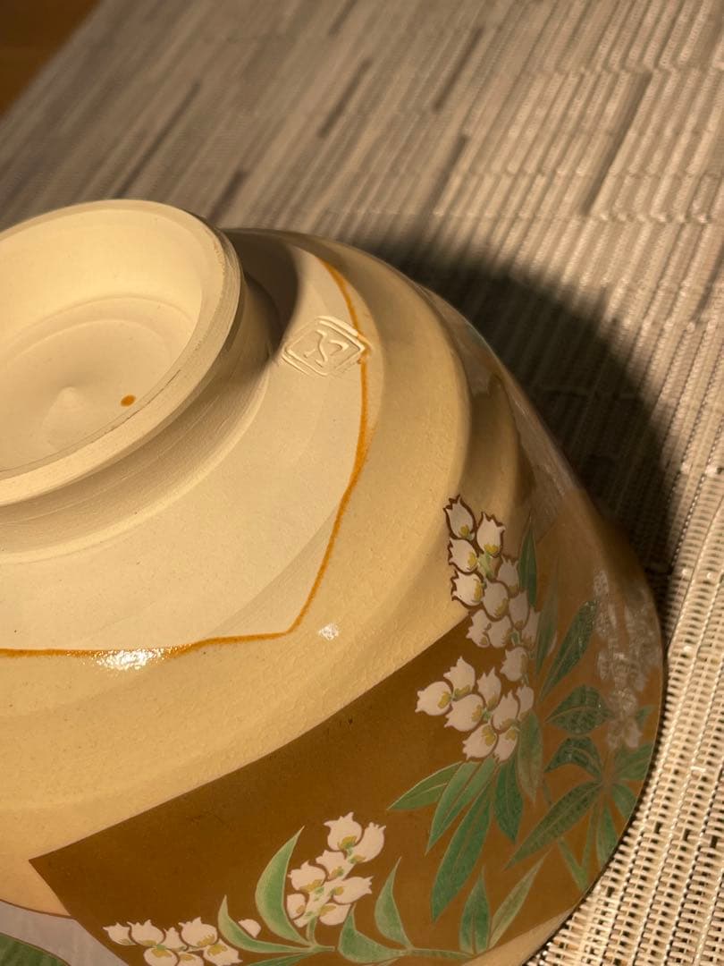 128桑野むつ子 京都御所の花十二ヶ月【3月椿・馬酔木】抹茶椀＆和陶皿 しおり付