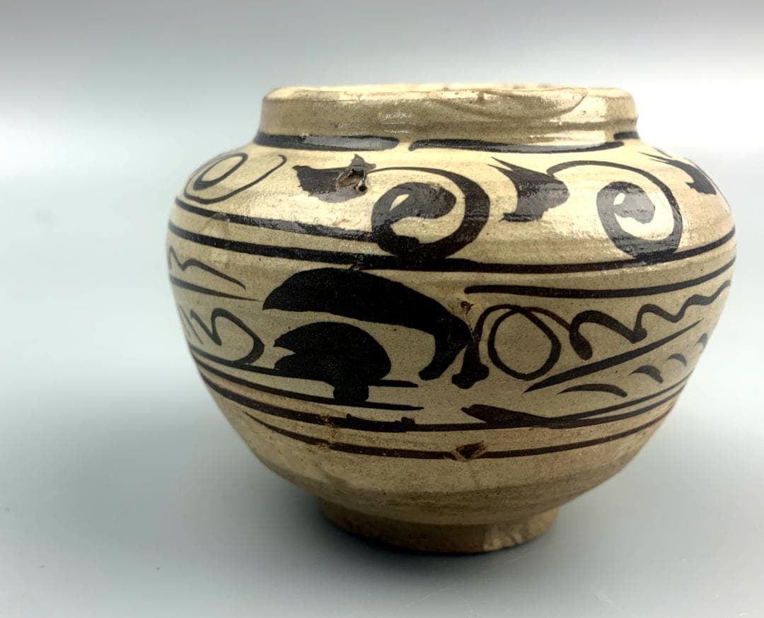 磁州窯小壺　中国美術　民家蔵出し　骨董品　時代物　元　合箱