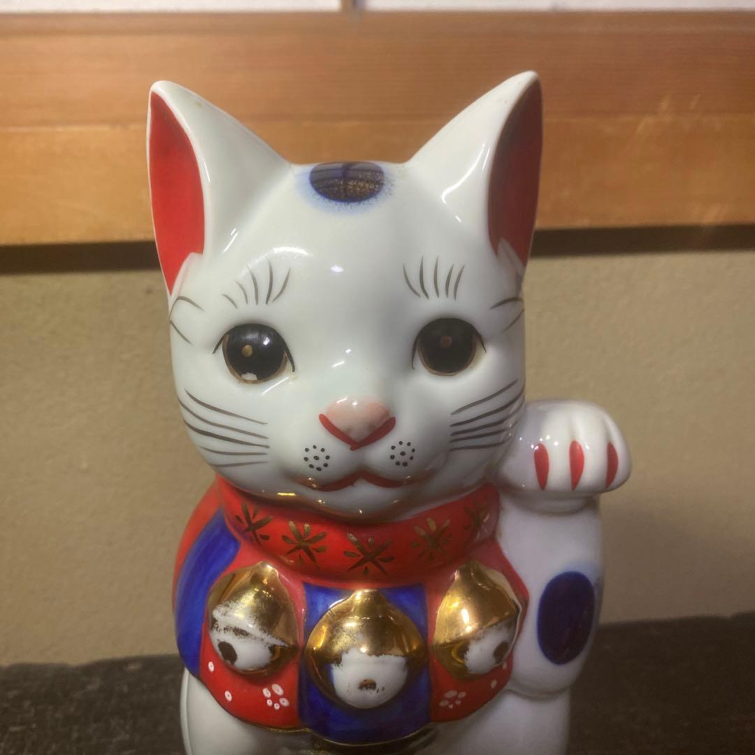 陶器製 招き猫 置物 約23cm11cm12cm