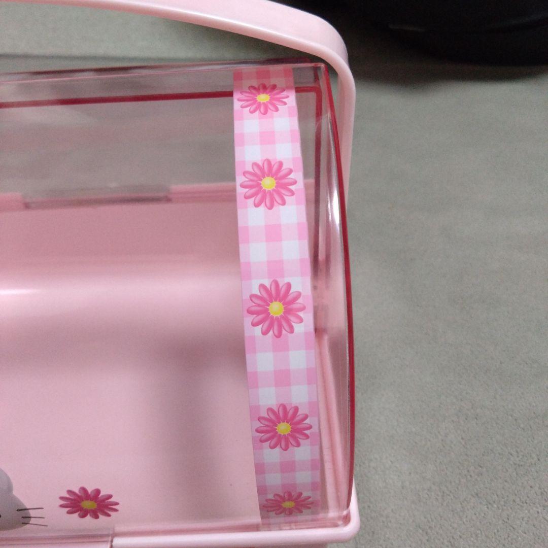 年代物　未使用品　Hello Kitty フードケース　収納ボックス ピンク