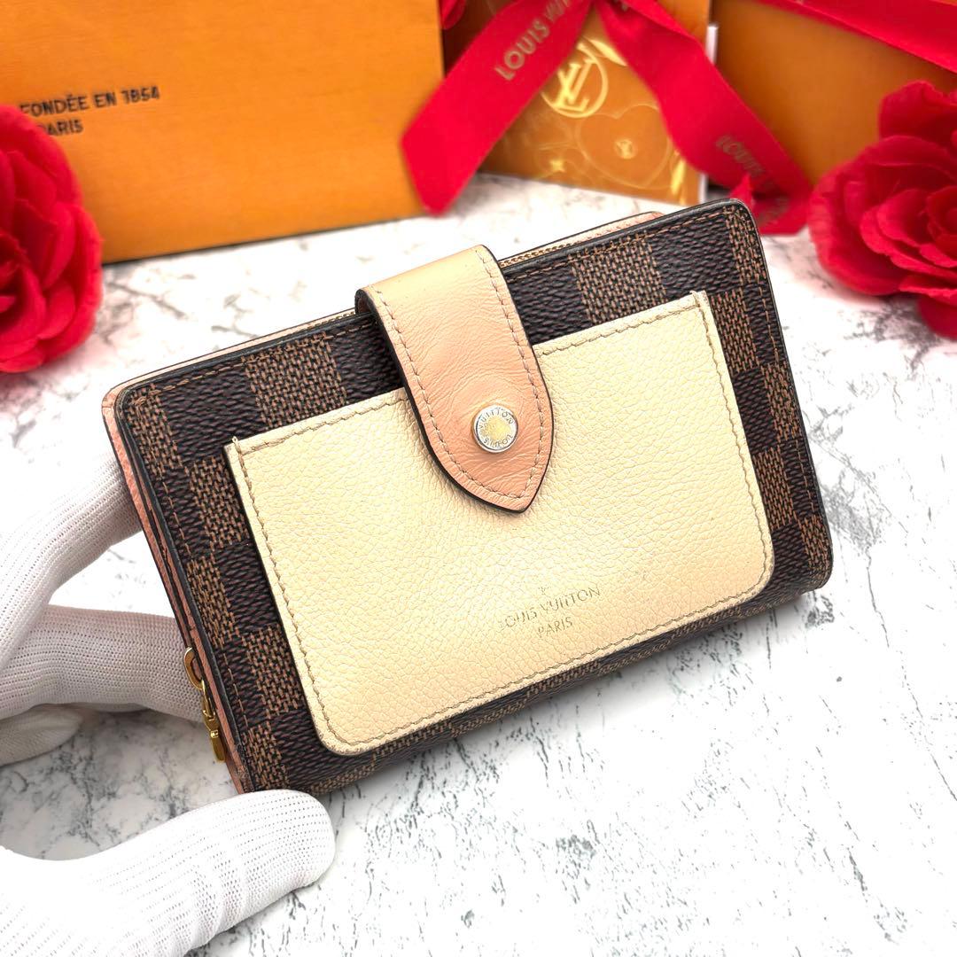 【極美品】 ルイヴィトン ダミエ ポルトフォイユ ジュリエット 折り財布