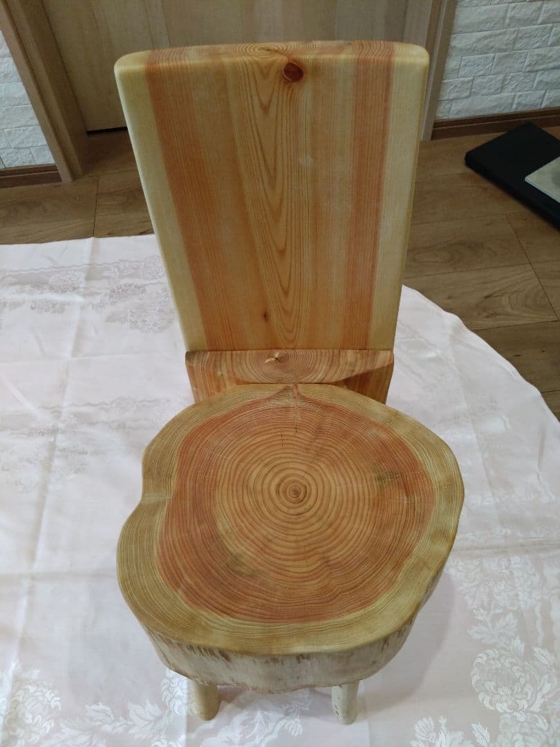 ピッツ❕木製 丸太風 椅子、インテリア台（88） 2脚セット