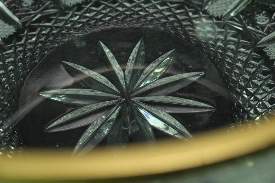 懐石 金縁 硝子 鉢 美品(K-A361)