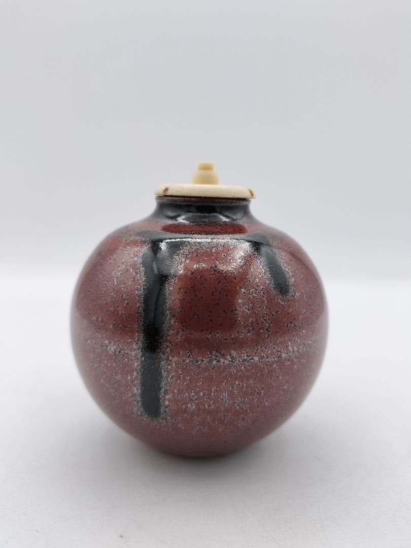 c549【新品・未使用】茶入 大名物唐物 珠光文琳写 龍喜窯 木箱 茶道具