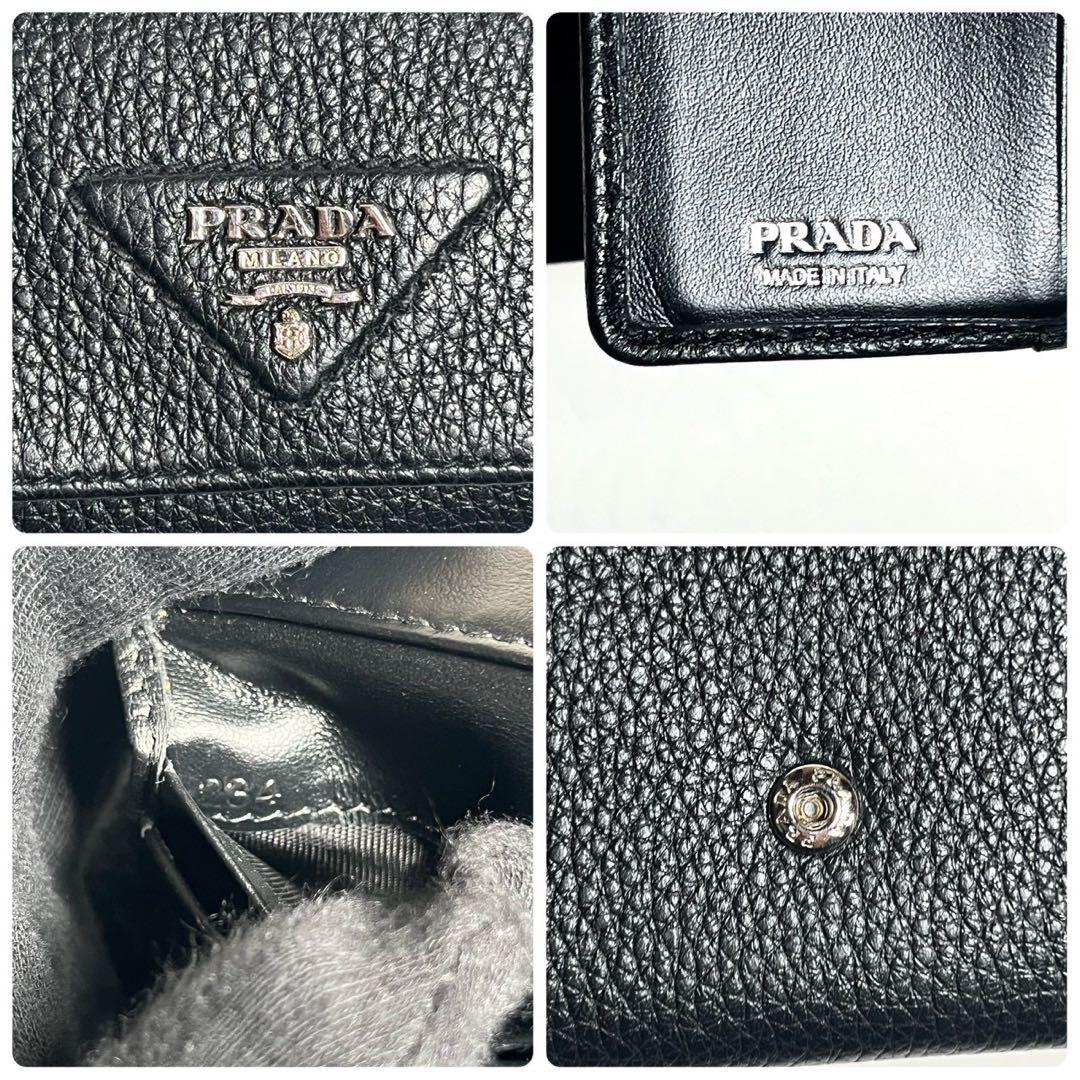 【未使用に近い・付属品完備✨】プラダ 三つ折り財布 ヴィッテロダイノ レザー