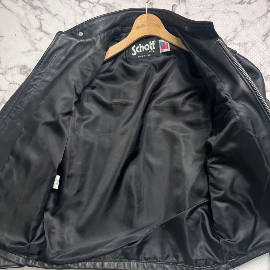 希少モデル✨【米国製】schott AT641 シングルライダース 38 黒
