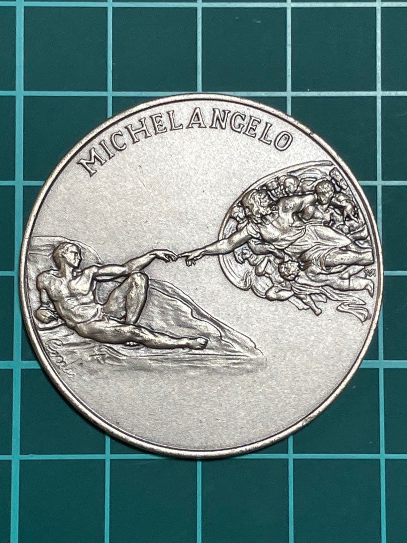 か*ジ様 バチカン美術館公式 ミケランジェロ 純銀メダル 1992年 SV925