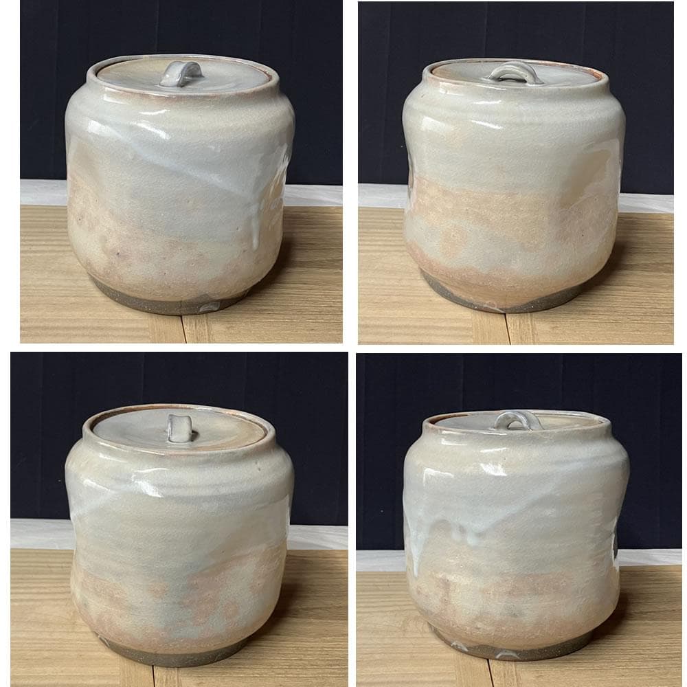 F1304 十二代 田原陶兵衛 萩焼 水指 共箱 鵬雲斎 書付 茶道具