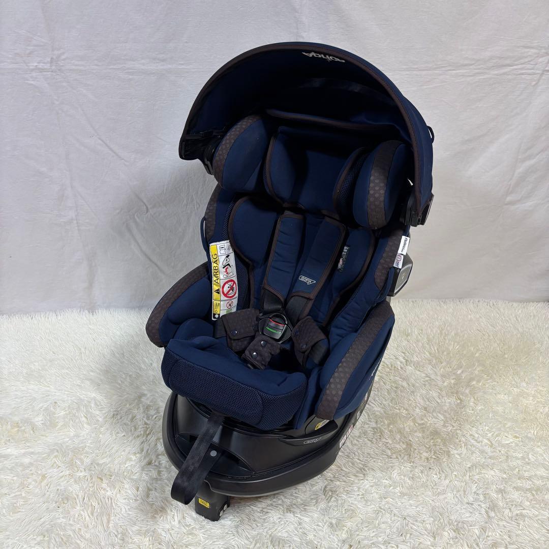 美品 アップリカ フラディアグロウ ISOFIX360° セーフティー ネイビー