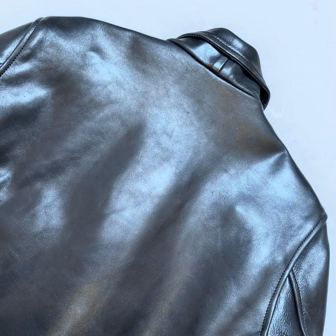 フリーダム シングルライダースジャケット バイクウェア メンズ 牛革 黒 L相当