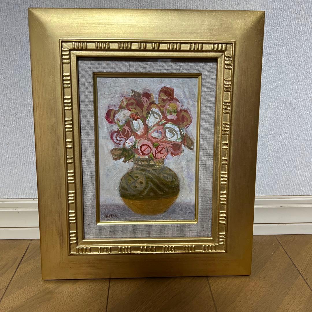 絵画　油絵　薔薇