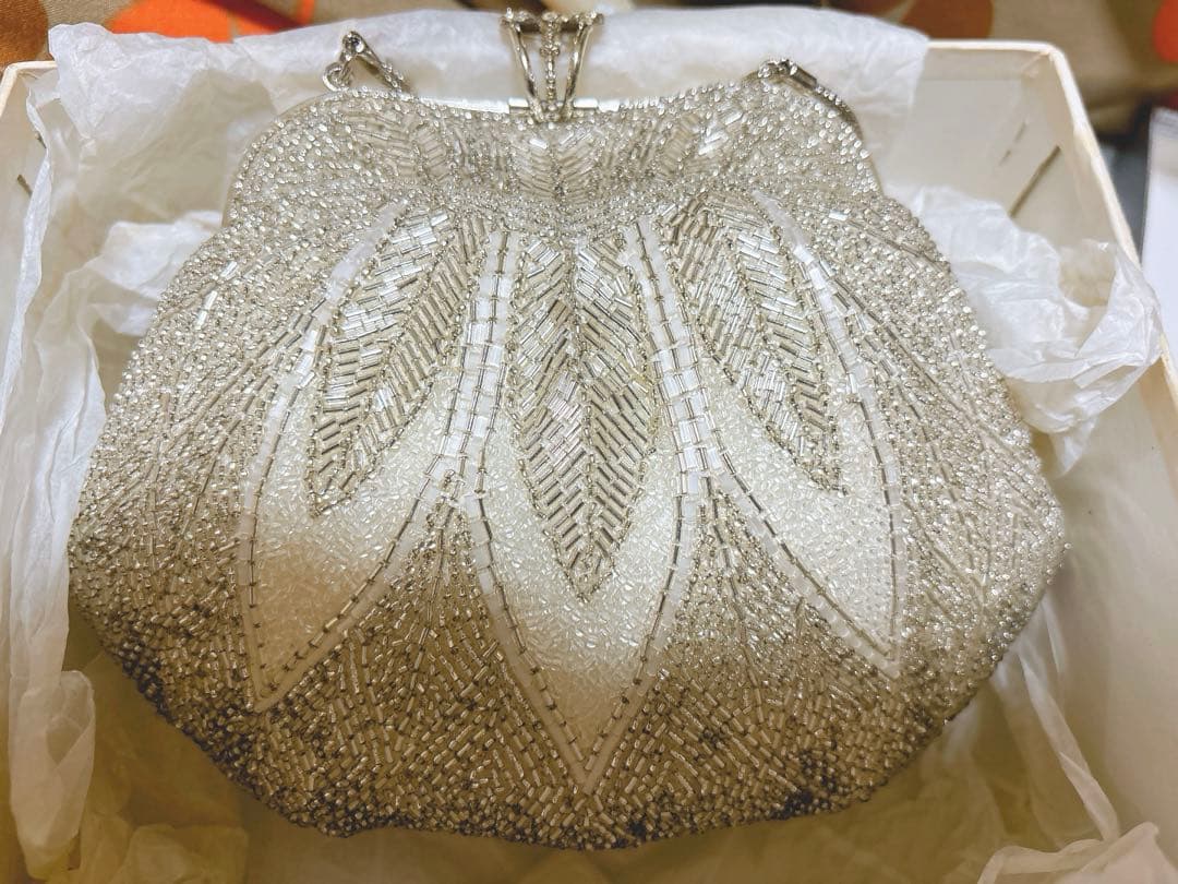 ビーズ刺繍バッグ アンティーク フォーマルバッグ