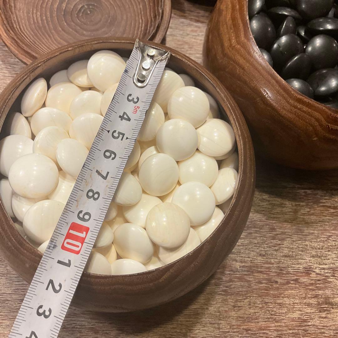 う*ぎ様 美品！高級 碁石 蛤 那智黒 35号 特大 碁笥