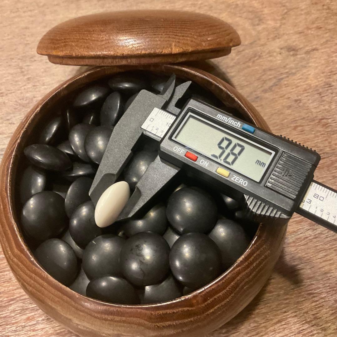 う*ぎ様 美品！高級 碁石 蛤 那智黒 35号 特大 碁笥