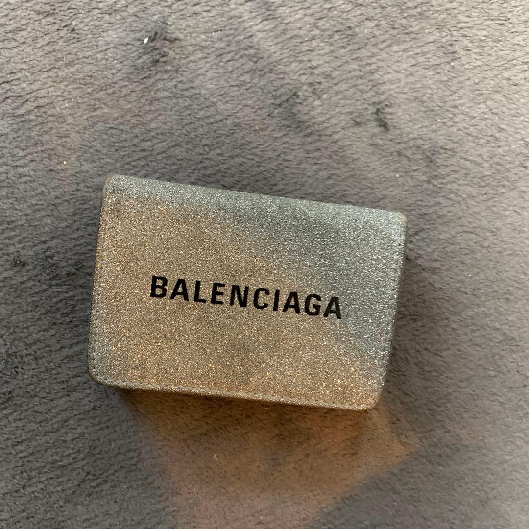 バレンシアガ　BALENCIAGA ラメ　グリッター　キラキラ　シルバー0708