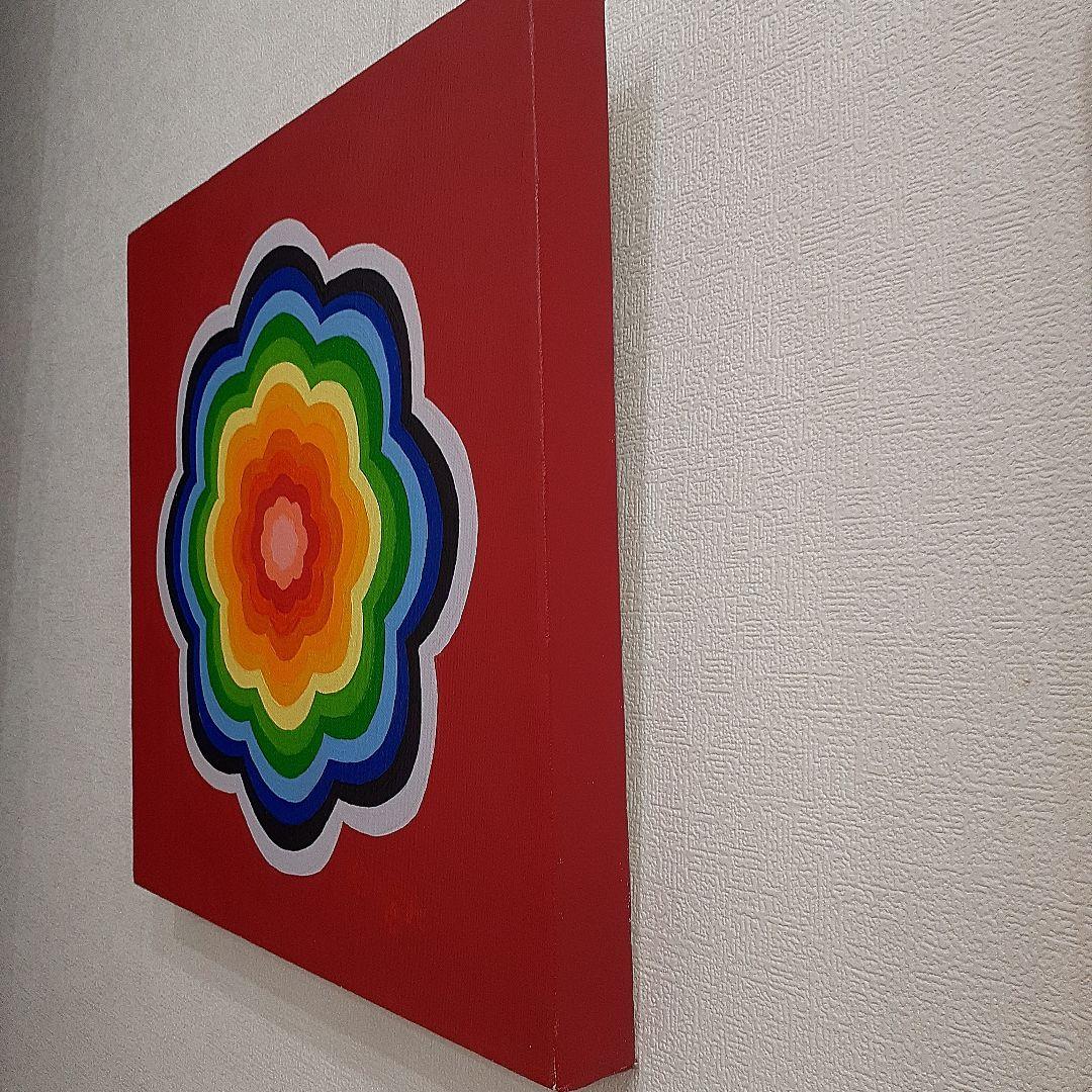 油絵　壁掛け曼荼羅　画家　小楠アキコ作品　サイズ40×40cm　三枚１セット