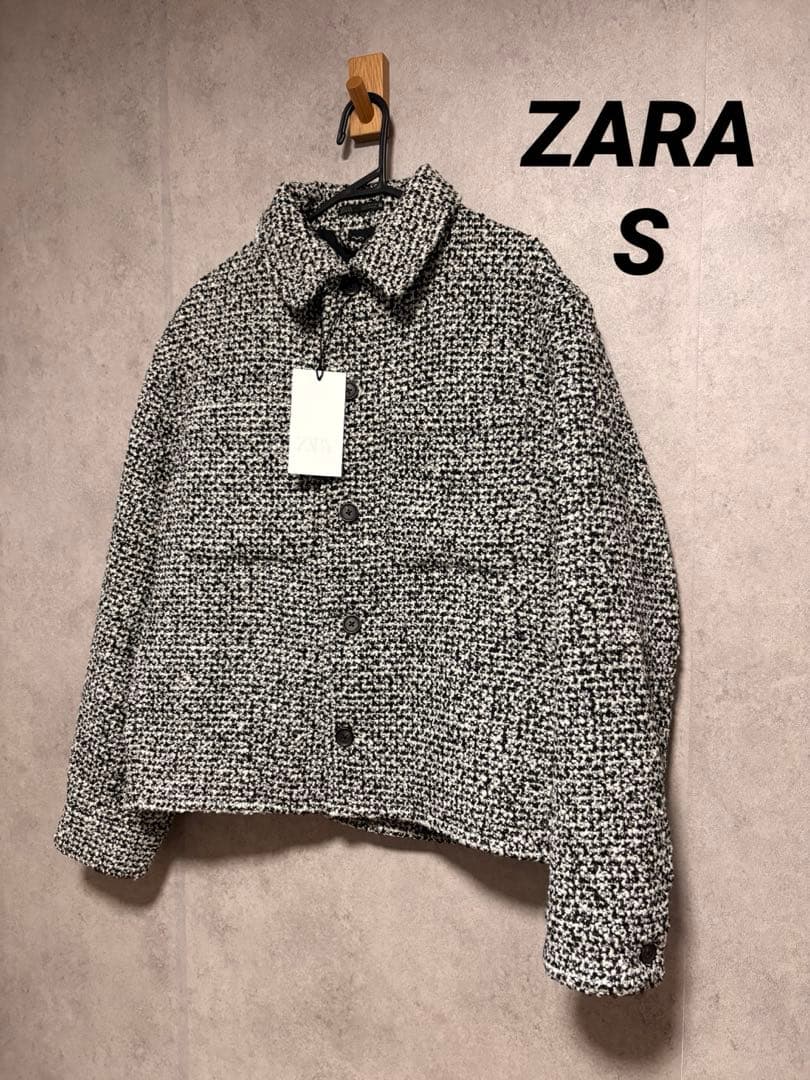 ZARA ザラ ポケット付きテクスチャードシャツジャケット Sサイズ