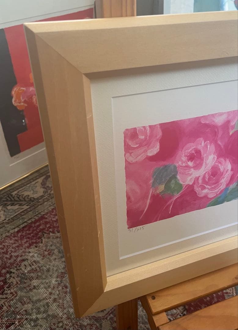 額入り版画　 限定ジクレー　ジニーキム　バラの花 現行品　サイン.ED.証明書