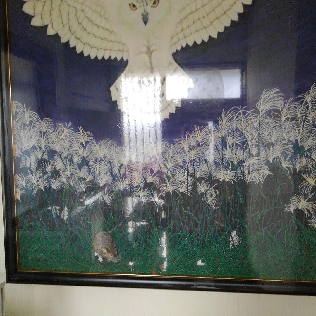 フクロウと月　50号サイズ