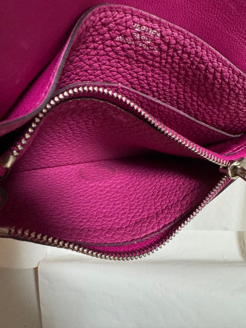 HERMES ドゴンコンパクト　ローズパープル　ピンク 二つ折り財布