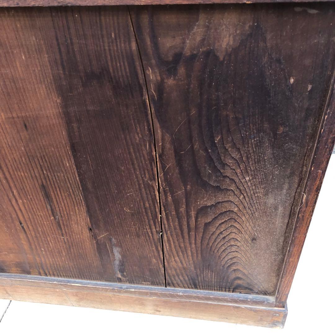 昭和レトロ 透し彫り無垢材 茶箪笥 飾り棚 サイドボード 古家具 ヴィンテージ