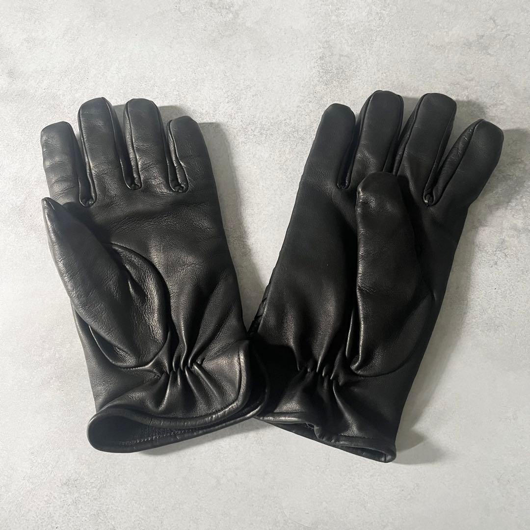 【未使用/付属品有り】ボッテガヴェネタ　メンズ　レザー手袋　イントレチャート　黒