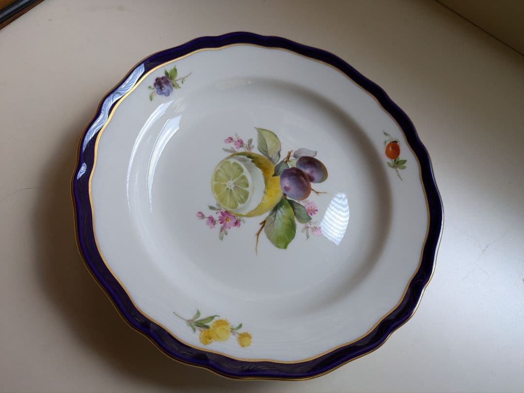 Seiko　マイセン Meissen フルーツ コバルト 金彩