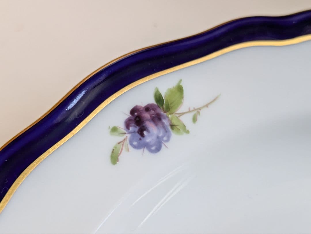 Seiko　マイセン Meissen フルーツ コバルト 金彩