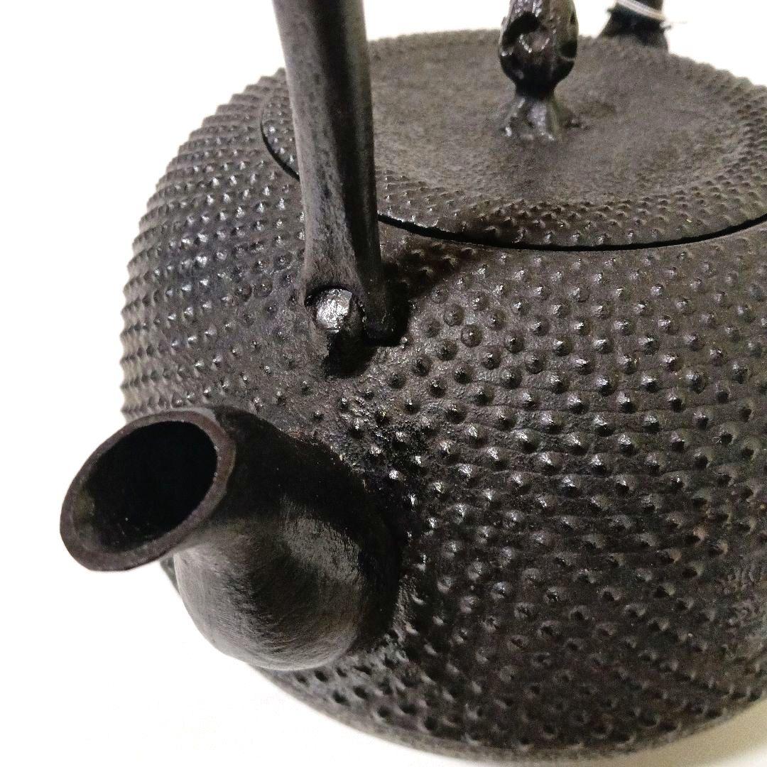 未使用 大型2.3L 伝統工芸士 及川 光正作 南部鉄器 丸南部アラレ 盛栄堂