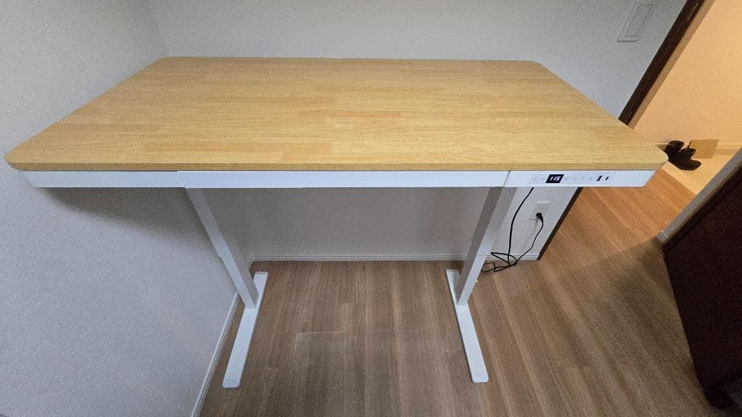 【hakuyu】Acrolix 電動昇降デスク（白脚＋メイプル天板）