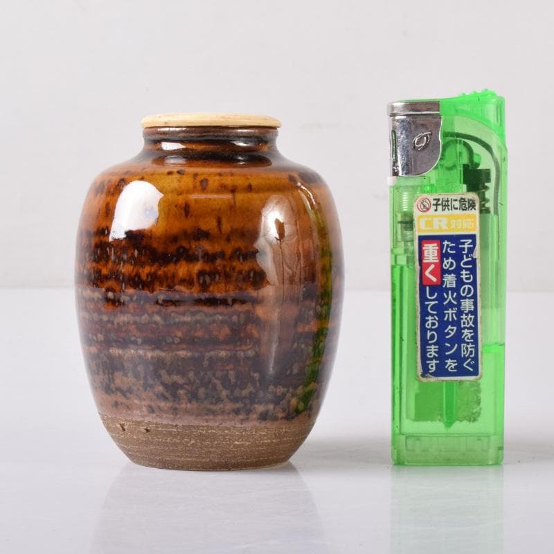 茶道具　瀬戸焼　茶入　仕覆・時代箱付　V　7590