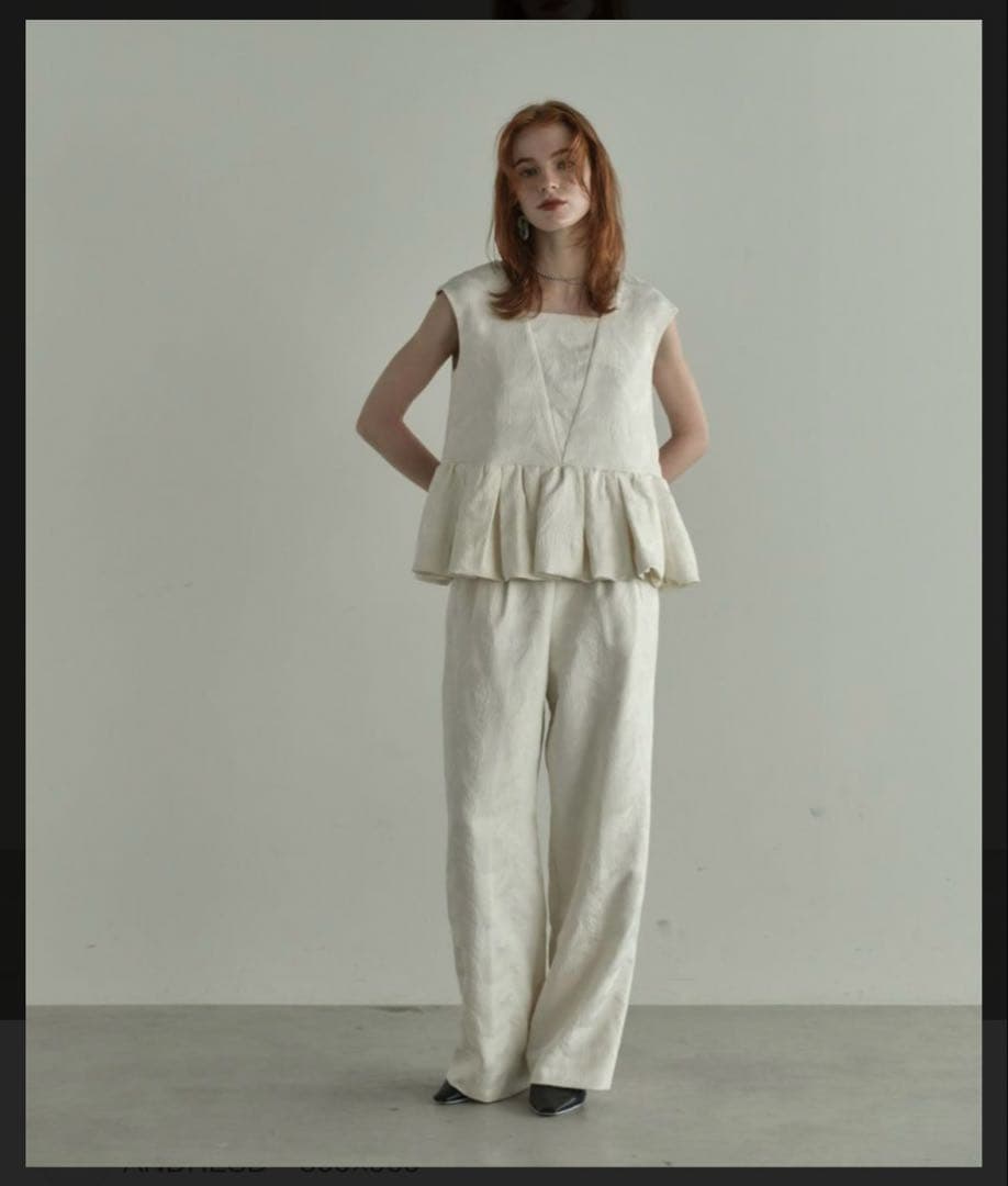 ANDRESD ペプラム セットアップ パンツ ドレス 結婚式 オケージョン Ｓ