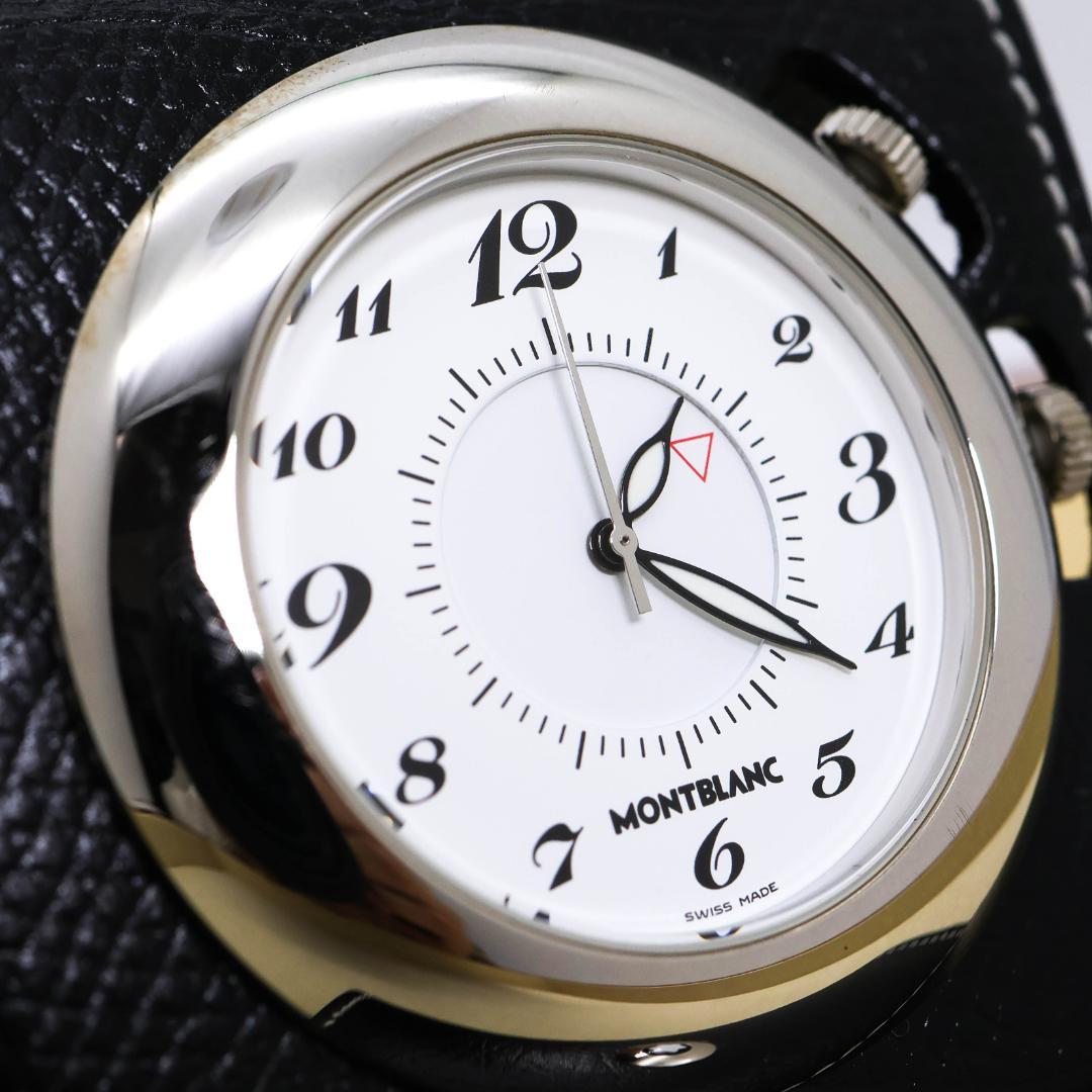 ジャンク品 MONTBLANC 置時計 トラベルクロック レザー 1795