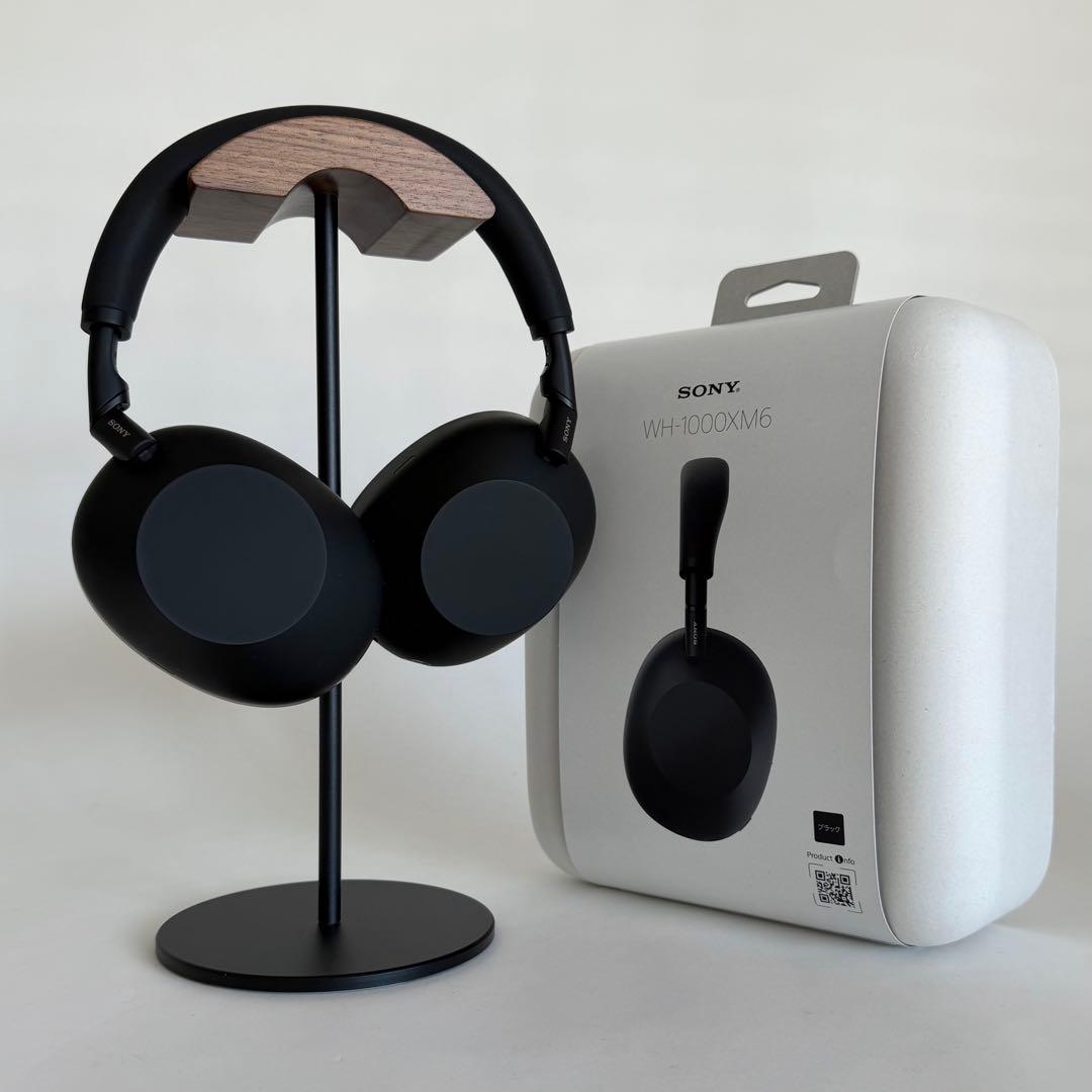 美品 SONY WH-1000XM6 ワイヤレスヘッドホン ブラック スタンド有