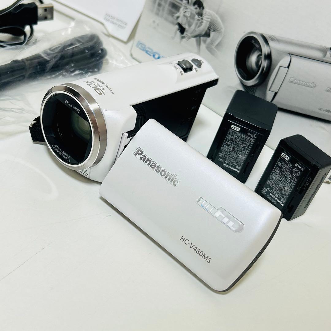 【未使用級】Panasonic HC-V480MS ビデオカメラ バッテリー2個