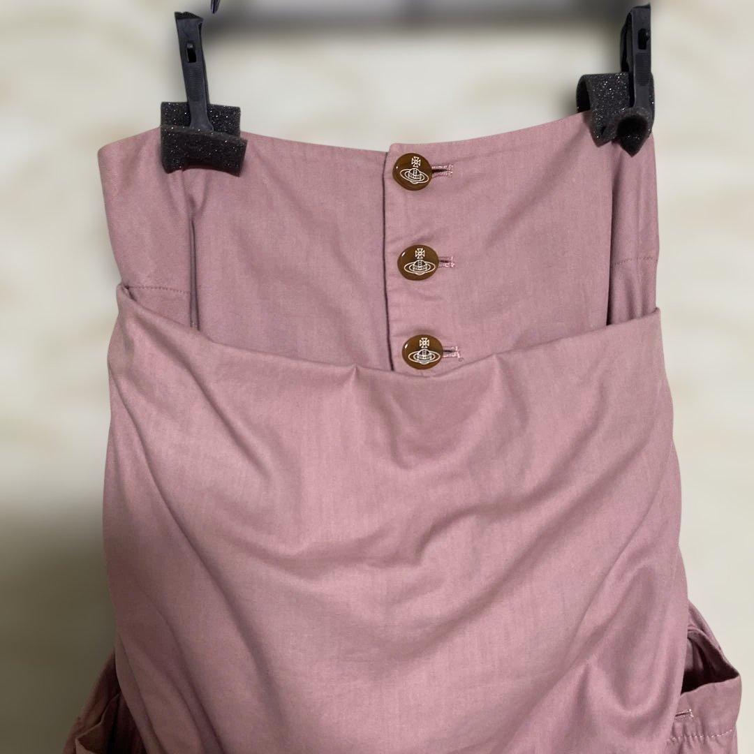 ヴィヴィアンウエストウッド　ピンクエプロン風スカート ボタン付き