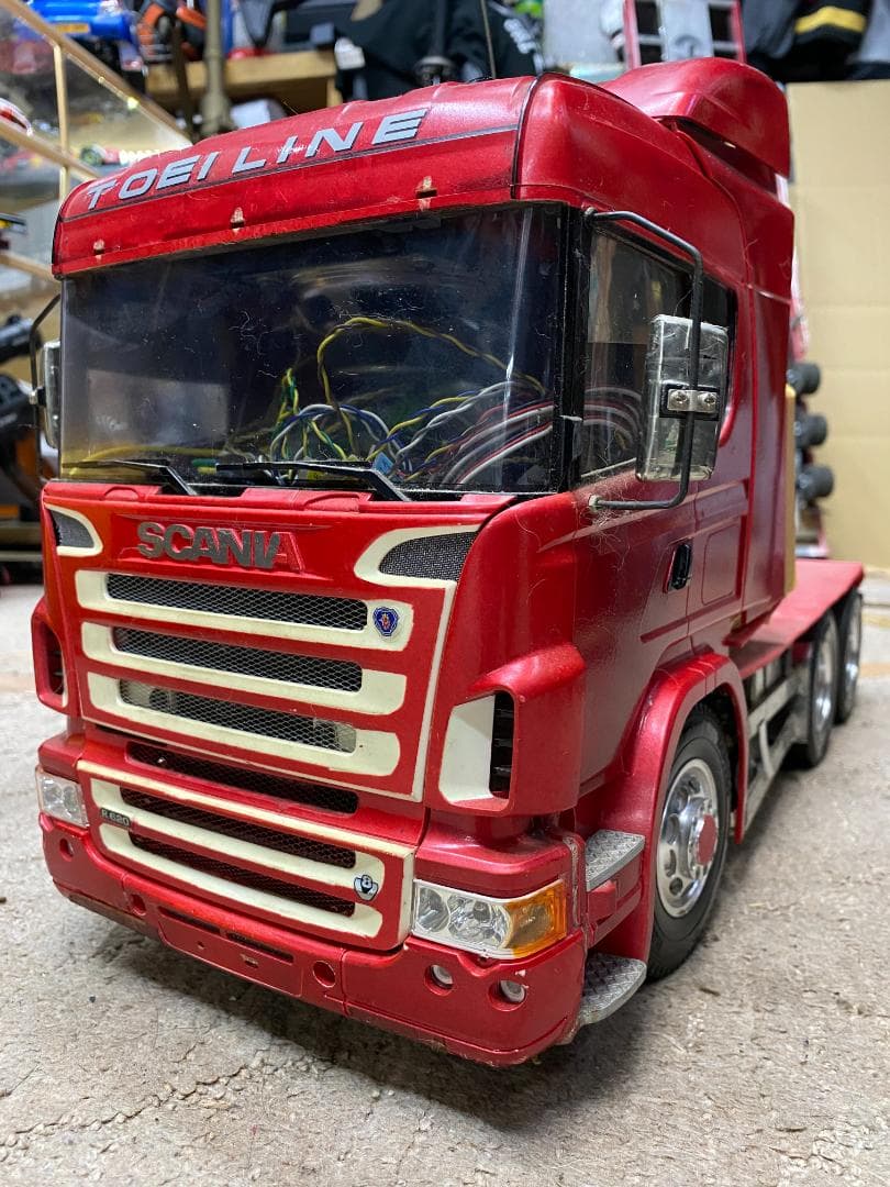 タミヤ　1/14 スカニアR620フルオペレーション　重機トレーラーセット