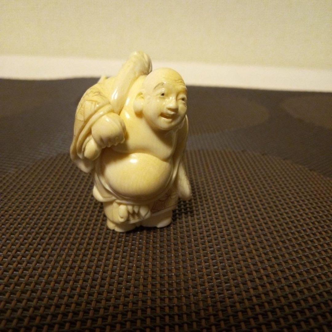 七福神置物 古美術 細密細工 在銘「江信」