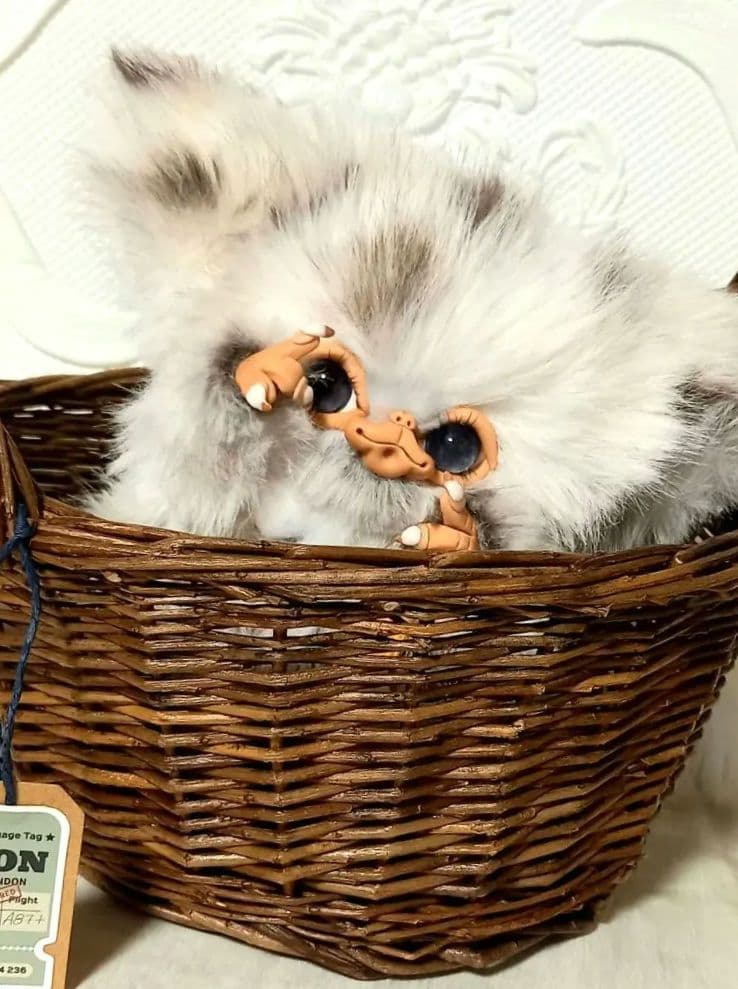 ハンドメイド・可動Big長毛ベビさんのお人形・アートドール・ぬいぐるみ・創作