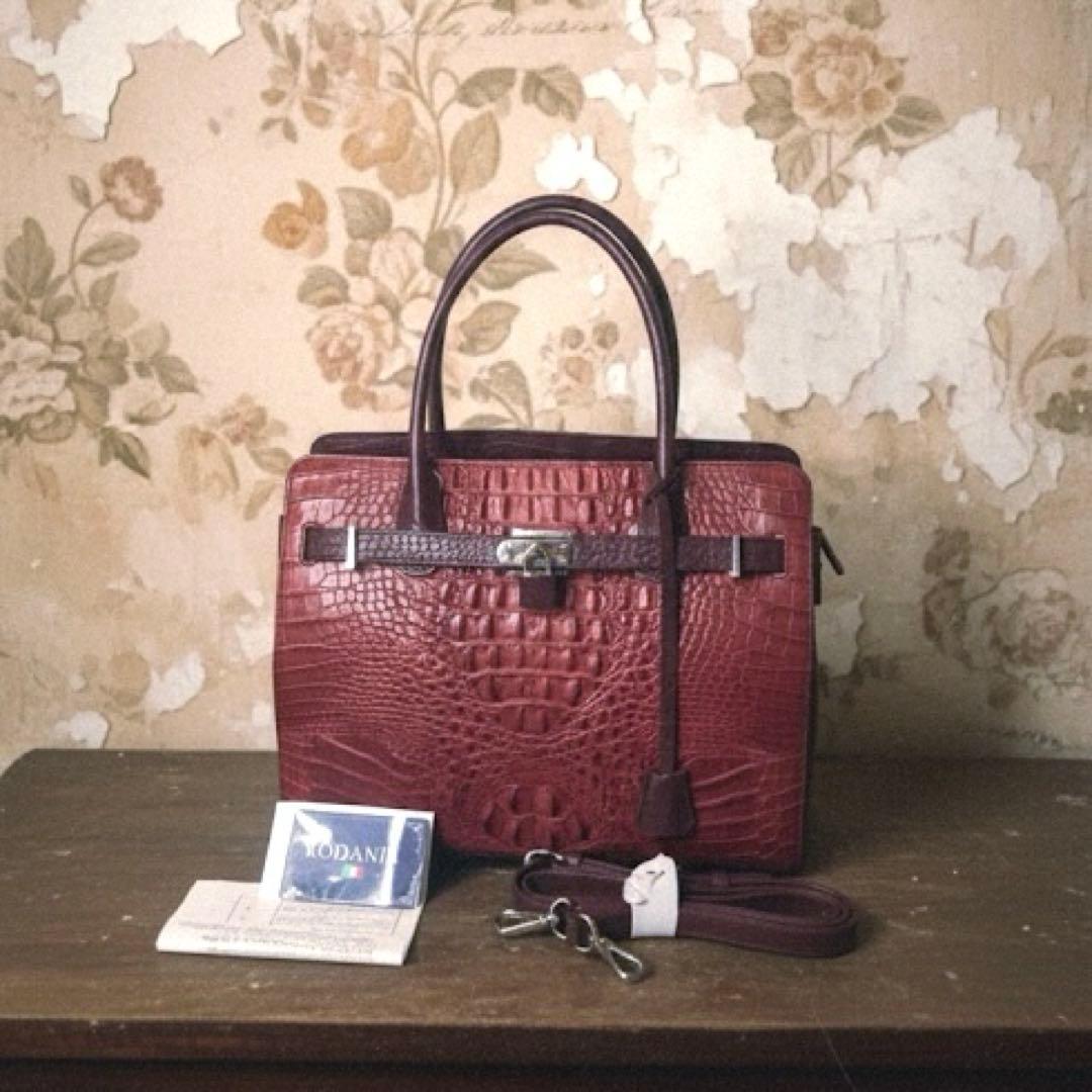美品　RODANIA クロコダイル　2way ショルダーバッグ　ギャランティ