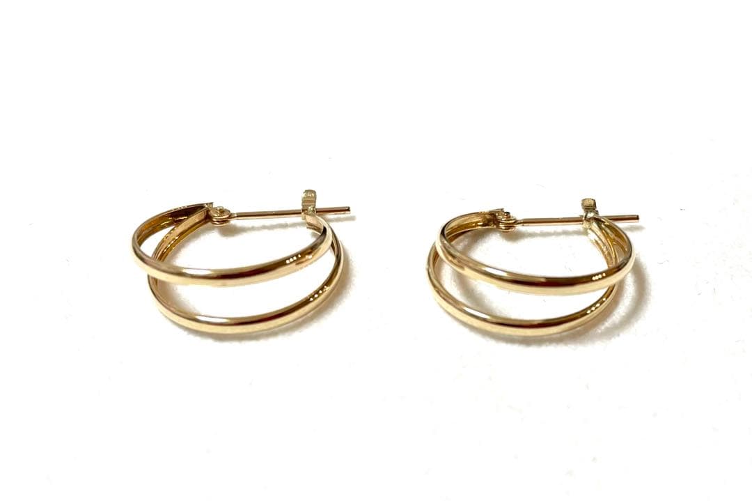 ノワールドプーペ　k10 2連フープピアス