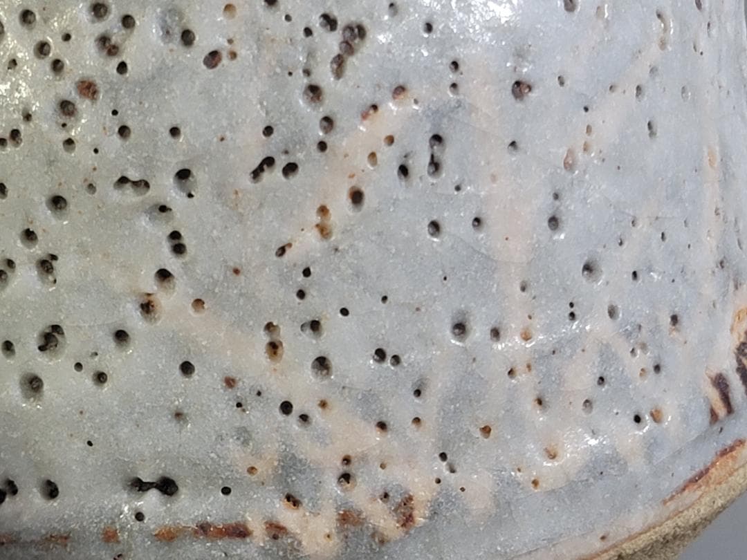 茶道具 鼠志野 水指 塗替蓋 共箱 DT475