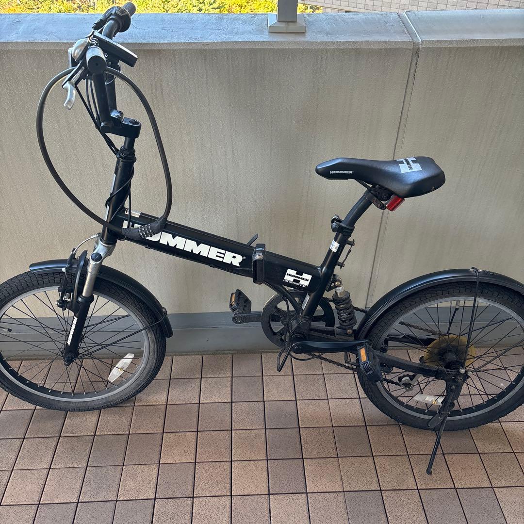 【限界突破割引　直接引取専用】HUMMER 20インチ折りたたみ自転車 ブラック